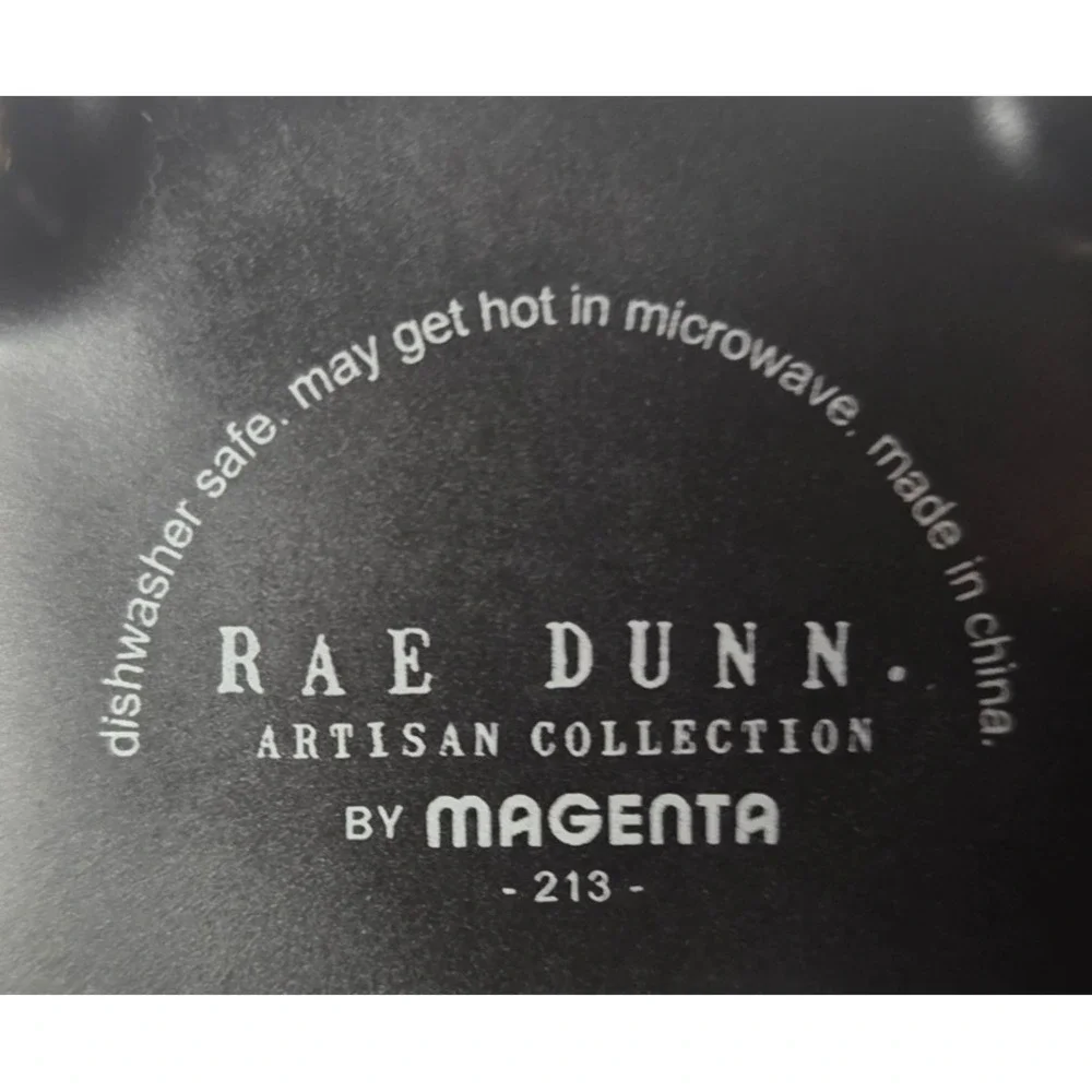 Rae Dunn DASH Cauldron Jar Lid Spoon Black Ceramic Moth Gothic Kitchen Decor